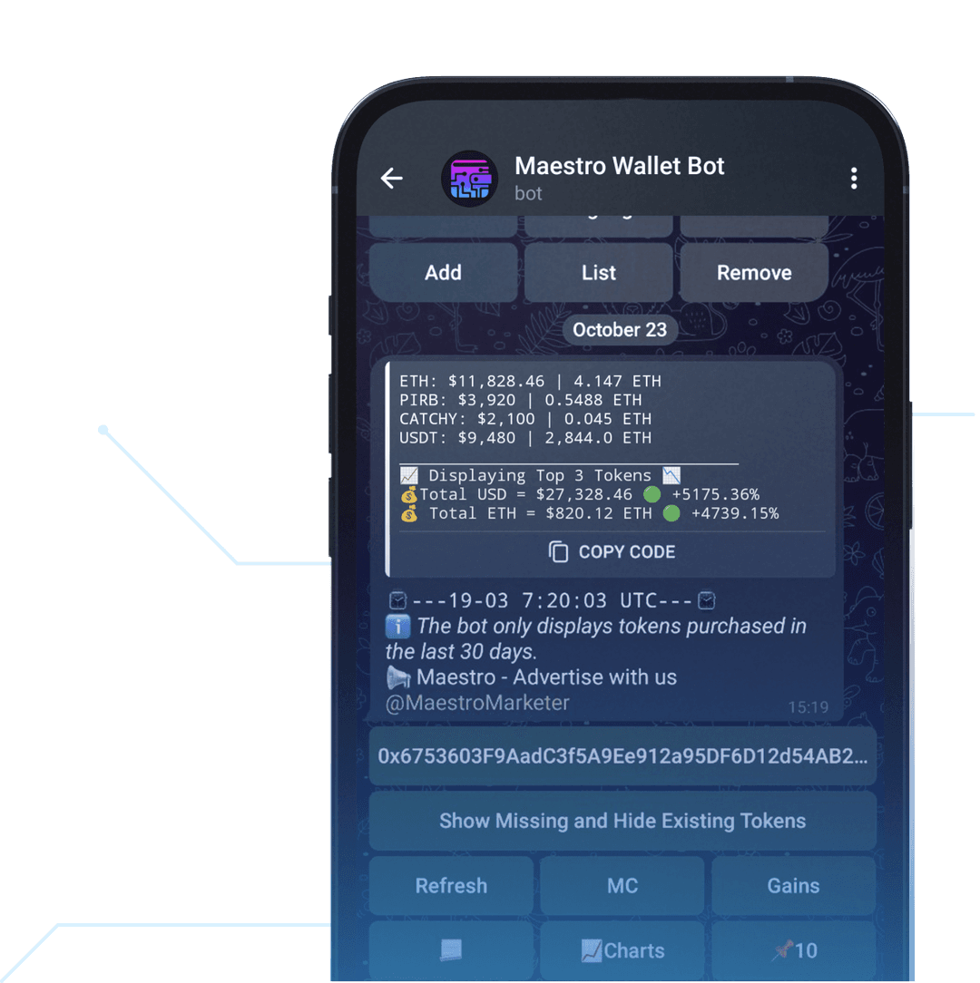 Wallet Bot interface